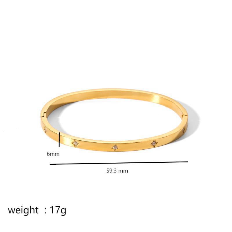Stainless steel bracelet, electroplated, fashion OL style, geometric circular element, 2025spring new, cross - border export, suitable for daily commute SL-054
