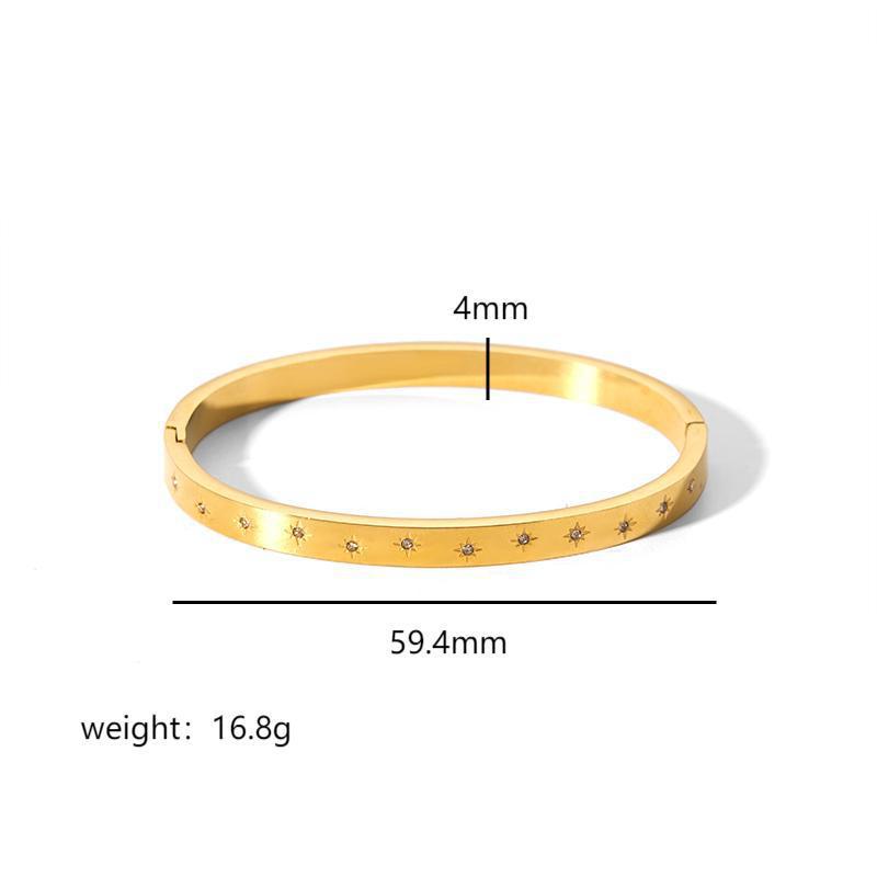 Stainless steel bracelet, electroplated, fashion OL style, geometric circular element, 2025spring new, cross - border export, suitable for daily commute SL-054