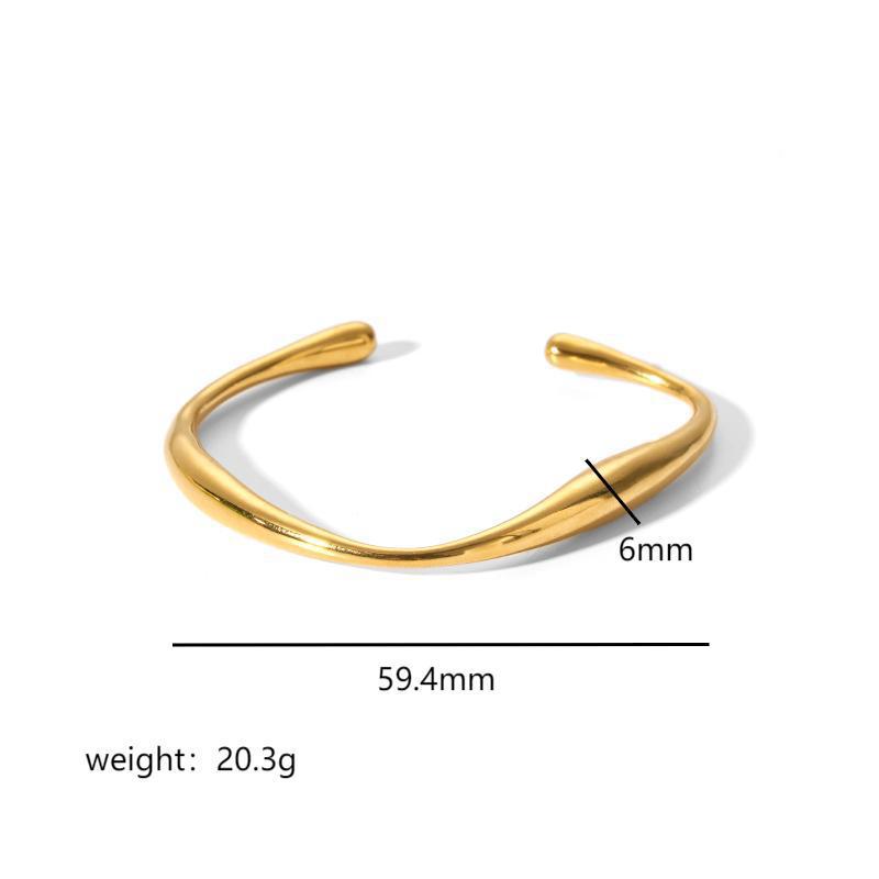Stainless steel bracelet, electroplated, fashion OL style, geometric circular element, 2025spring new, cross - border export, suitable for daily commute SL-054
