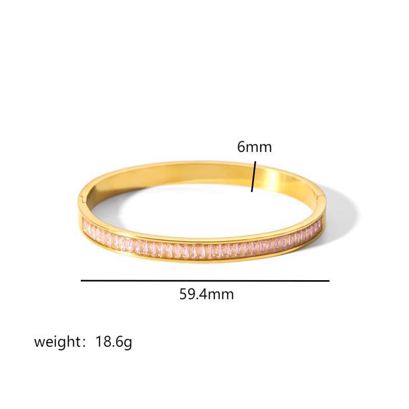 Stainless steel bracelet, electroplated, fashion OL style, geometric circular element, 2025spring new, cross - border export, suitable for daily commute SL-054