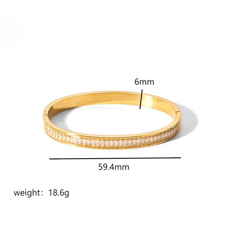 Stainless steel bracelet, electroplated, fashion OL style, geometric circular element, 2025spring new, cross - border export, suitable for daily commute SL-054