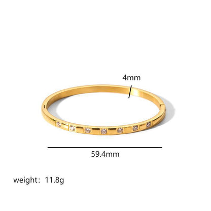 Stainless steel bracelet, electroplated, fashion OL style, geometric circular element, 2025spring new, cross - border export, suitable for daily commute SL-054