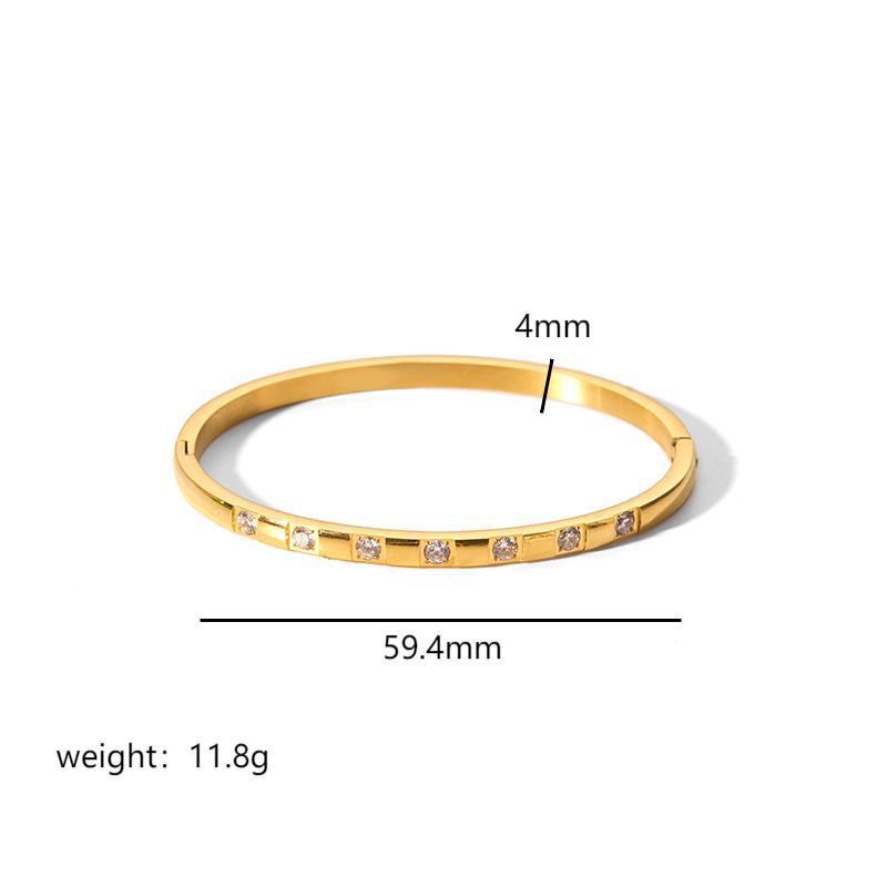 Stainless steel bracelet, electroplated, fashion OL style, geometric circular element, 2025spring new, cross - border export, suitable for daily commute SL-054