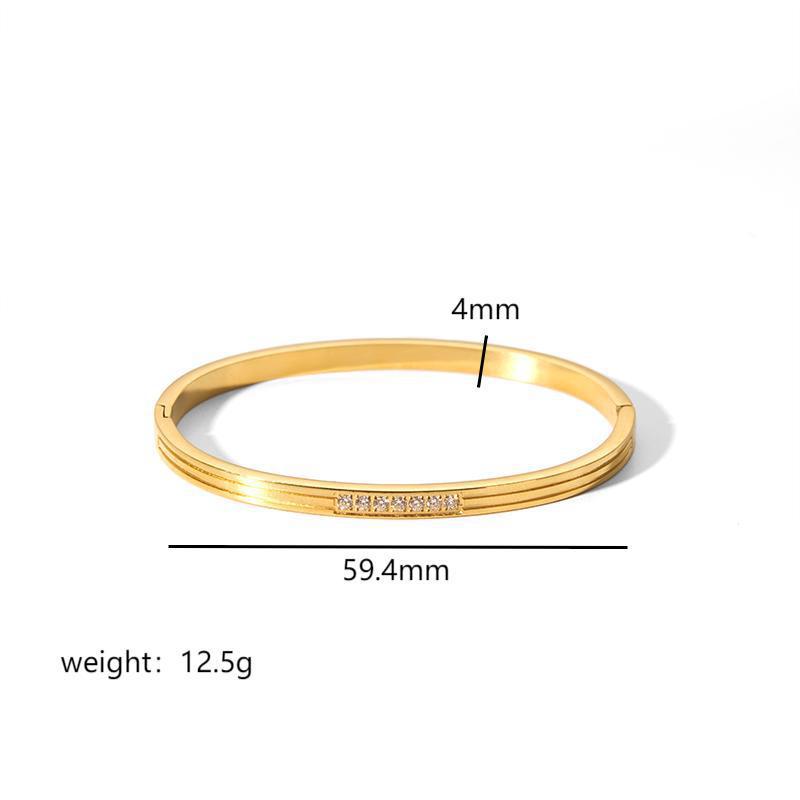 Stainless steel bracelet, electroplated, fashion OL style, geometric circular element, 2025spring new, cross - border export, suitable for daily commute SL-054