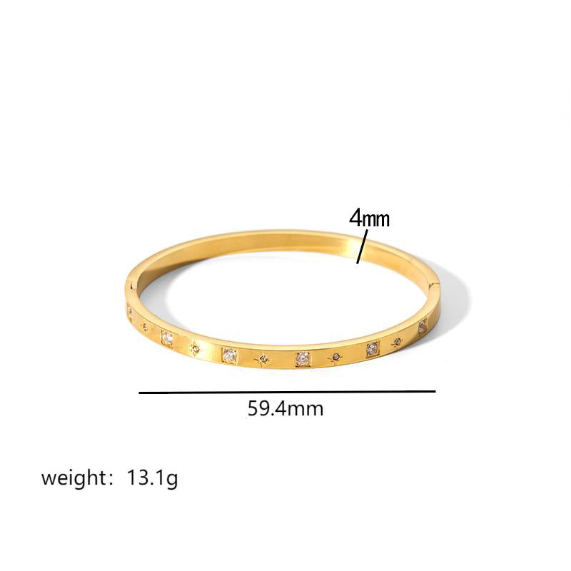 Stainless steel bracelet, electroplated, fashion OL style, geometric circular element, 2025spring new, cross - border export, suitable for daily commute SL-054