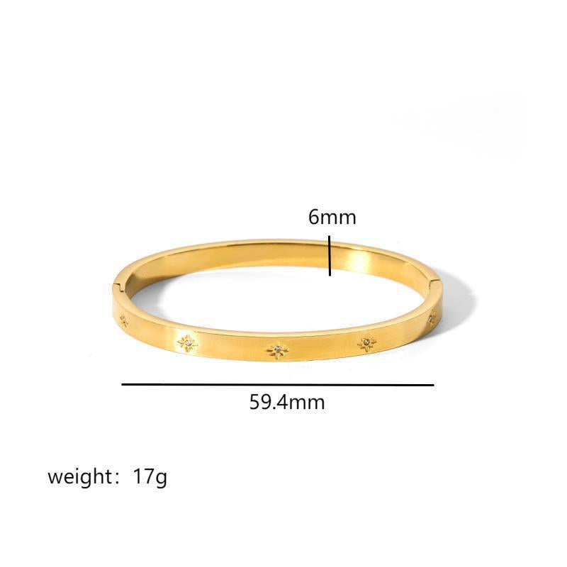 Stainless steel bracelet, electroplated, fashion OL style, geometric circular element, 2025spring new, cross - border export, suitable for daily commute SL-054