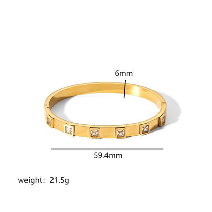 Stainless steel bracelet, electroplated, fashion OL style, geometric circular element, 2025spring new, cross - border export, suitable for daily commute SL-054