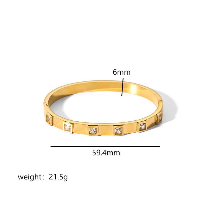 Stainless steel bracelet, electroplated, fashion OL style, geometric circular element, 2025spring new, cross - border export, suitable for daily commute SL-054