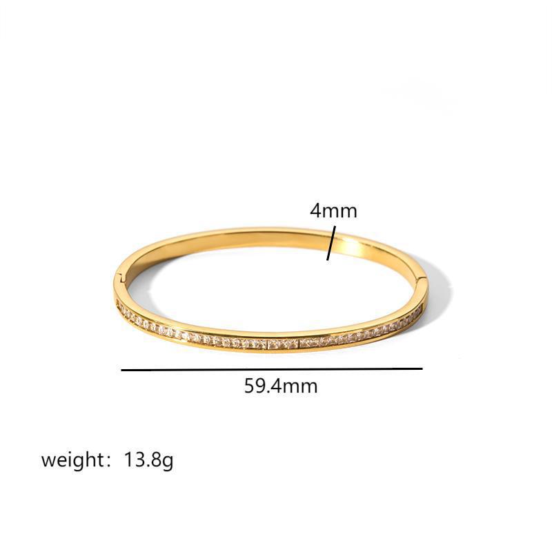 Stainless steel bracelet, electroplated, fashion OL style, geometric circular element, 2025spring new, cross - border export, suitable for daily commute SL-054