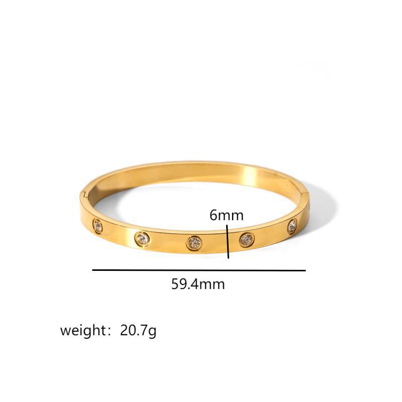 Stainless steel bracelet, electroplated, fashion OL style, geometric circular element, 2025spring new, cross - border export, suitable for daily commute SL-054