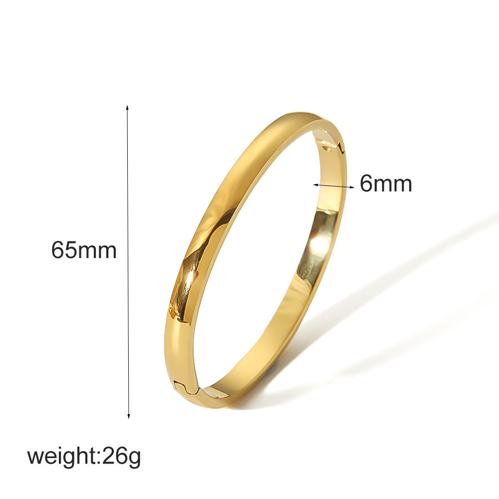 Stainless steel bracelet, electroplated, fashion OL style, geometric circular element, 2025spring new, cross - border export, suitable for daily commute SL-054