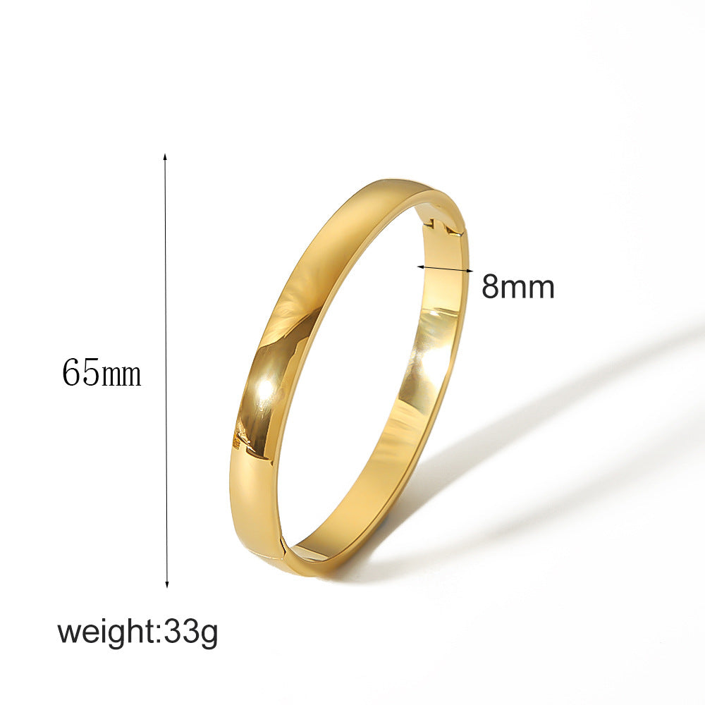 Stainless steel bracelet, electroplated, fashion OL style, geometric circular element, 2025spring new, cross - border export, suitable for daily commute SL-054