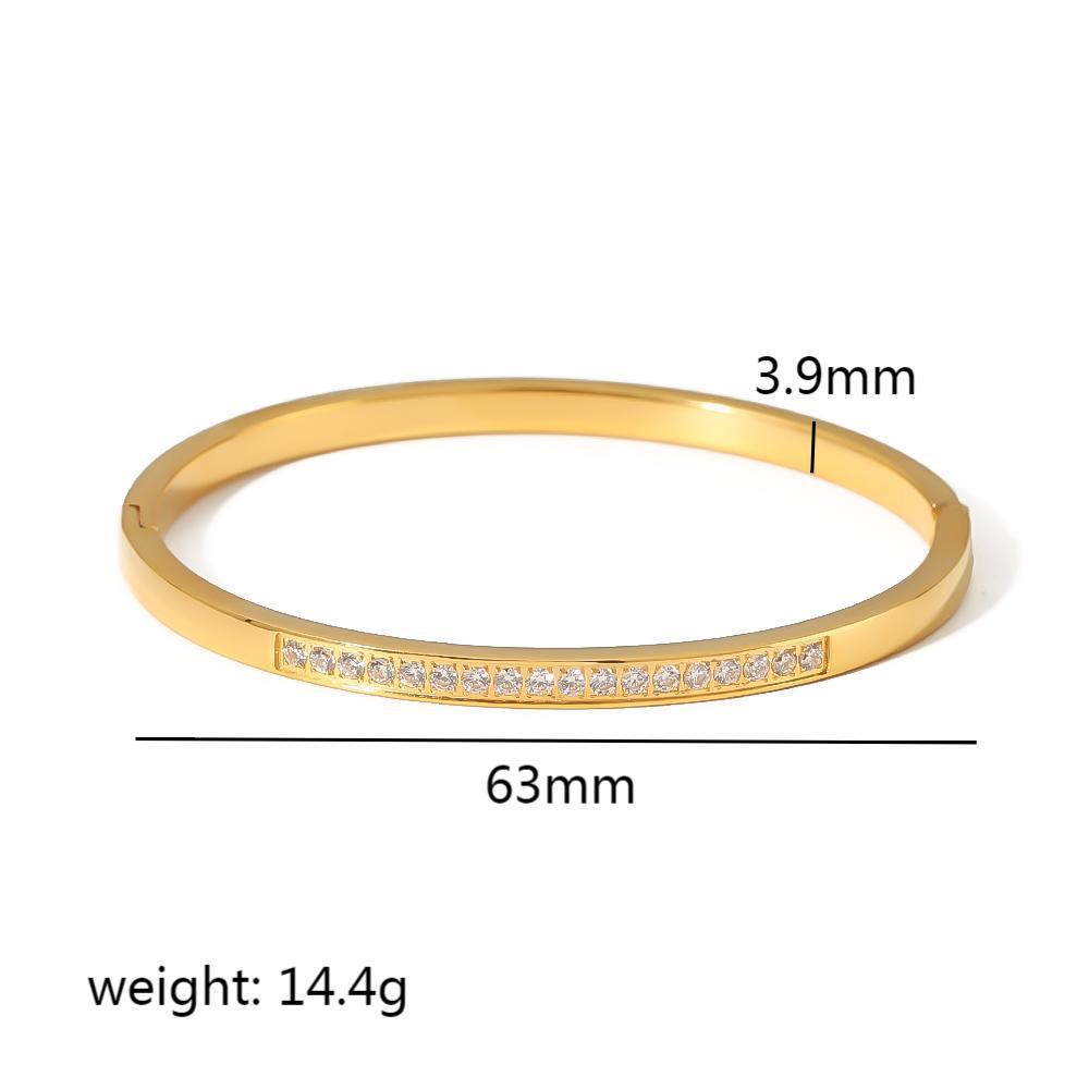 Stainless steel bracelet, electroplated, fashion OL style, geometric circular element, 2025spring new, cross - border export, suitable for daily commute SL-054
