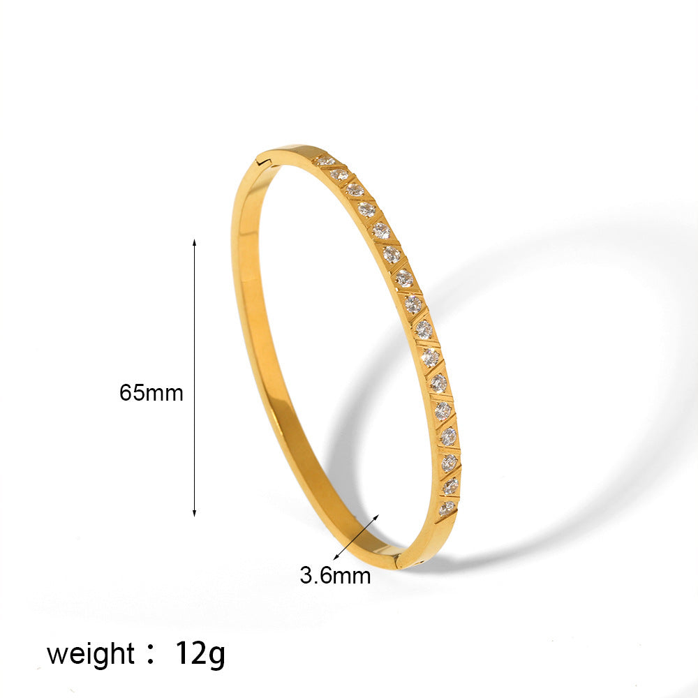 Stainless steel bracelet, electroplated, fashion OL style, geometric circular element, 2025spring new, cross - border export, suitable for daily commute SL-054