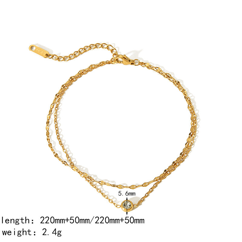 4-style gold necklaces (double-layer diamond,scattered diamond, Y-dynamic diamond): premium wear-resistant, color-retaining, for daily/party/gifting XL-057