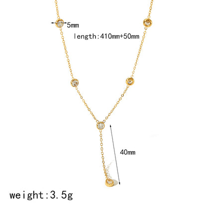 4-style gold necklaces (double-layer diamond,scattered diamond, Y-dynamic diamond): premium wear-resistant, color-retaining, for daily/party/gifting XL-057
