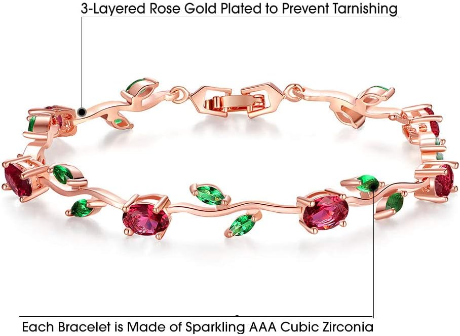 Lovely White Gold Plated AAA Cubic Zirconia Gemstone Flower Vine 7 Inches Bracelet SL-057