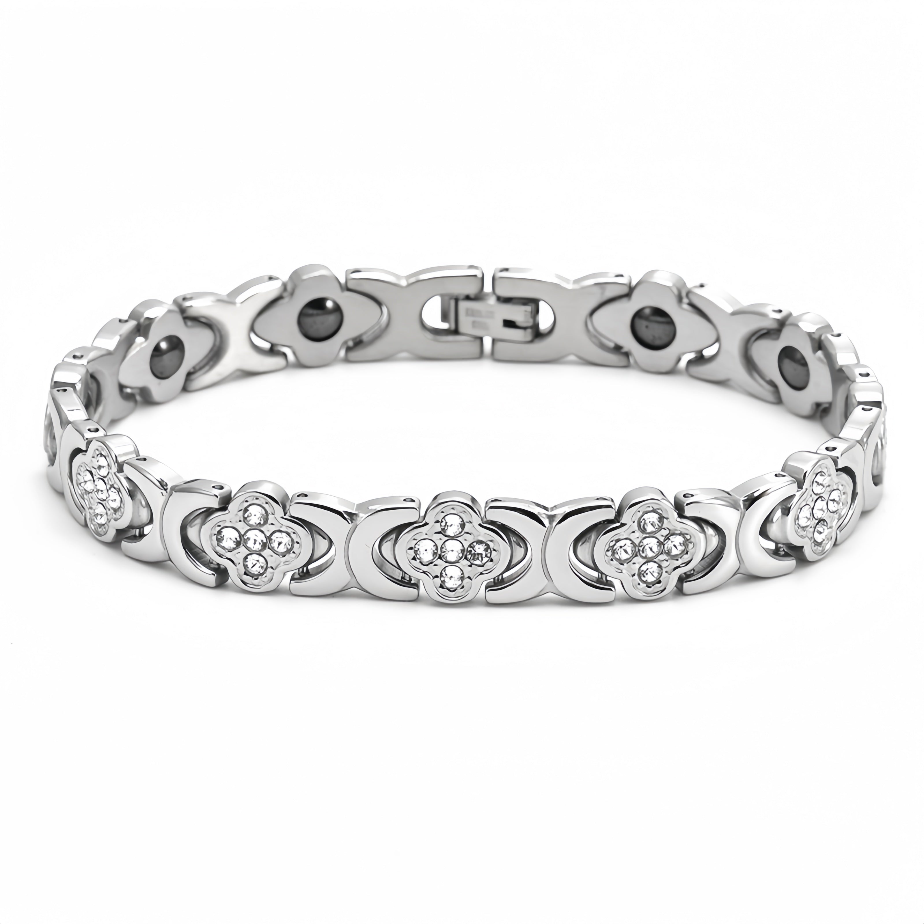 Rose Gold Flower Bracelet with Crystals – Elegant Women’s Luxury Jewelry Gift SL-059