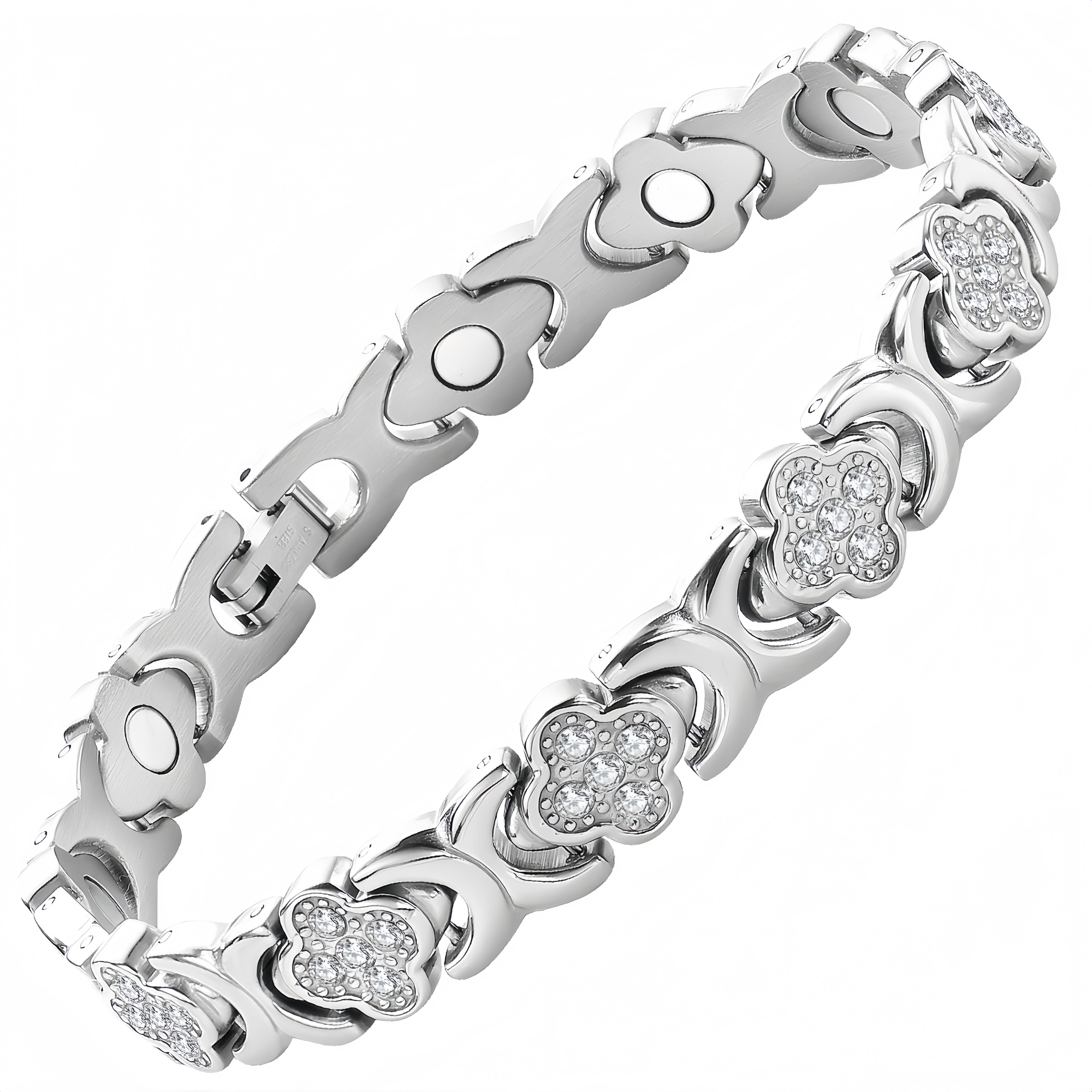 Rose Gold Flower Bracelet with Crystals – Elegant Women’s Luxury Jewelry Gift SL-059