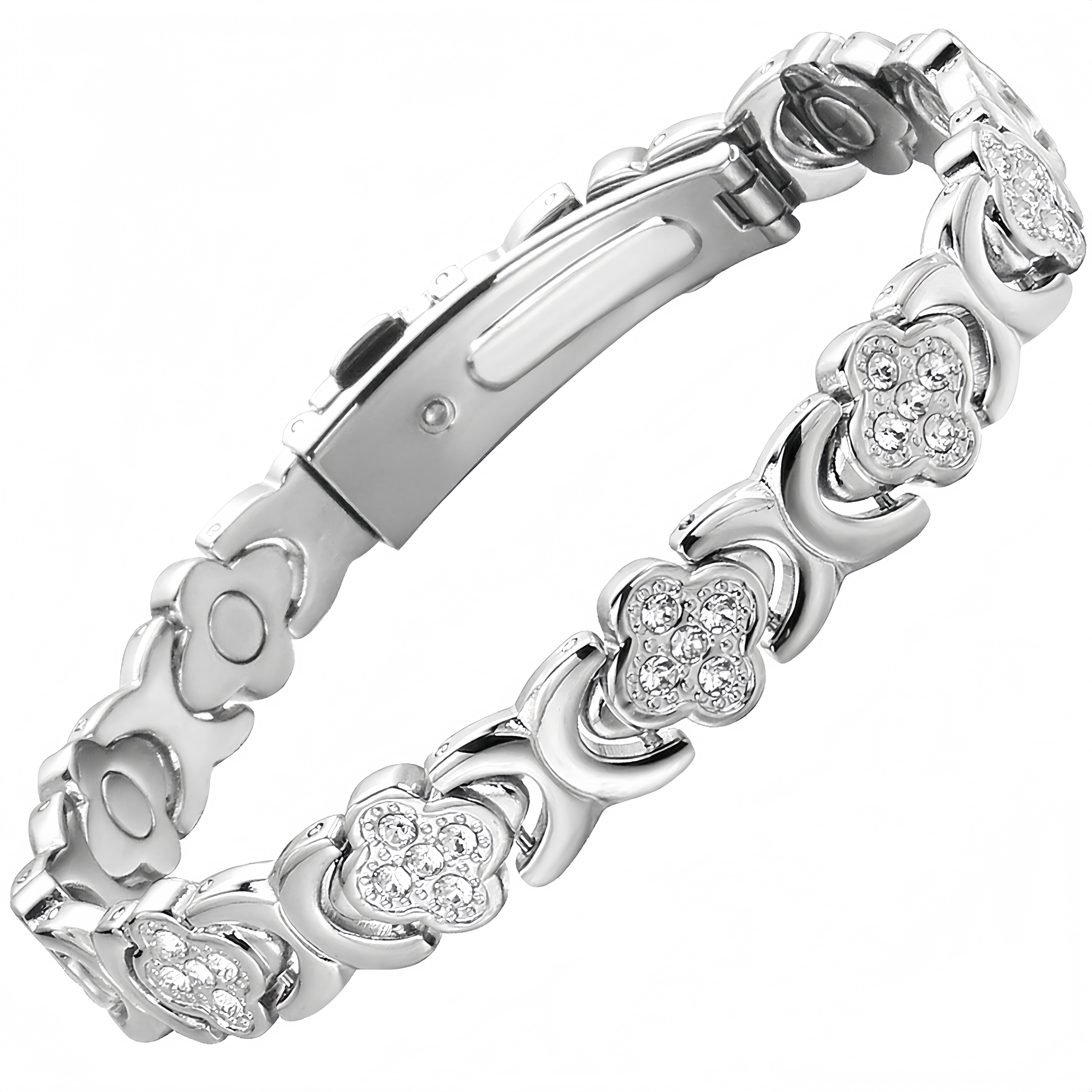 Rose Gold Flower Bracelet with Crystals – Elegant Women’s Luxury Jewelry Gift SL-059