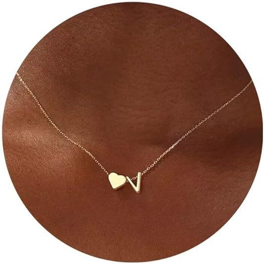 necklace minimalist necklace letter necklace heart initial necklace personalized necklace stainless steel necklace hypoallergenic necklace couple necklace gift necklace layering necklace everyday necklace XL-061