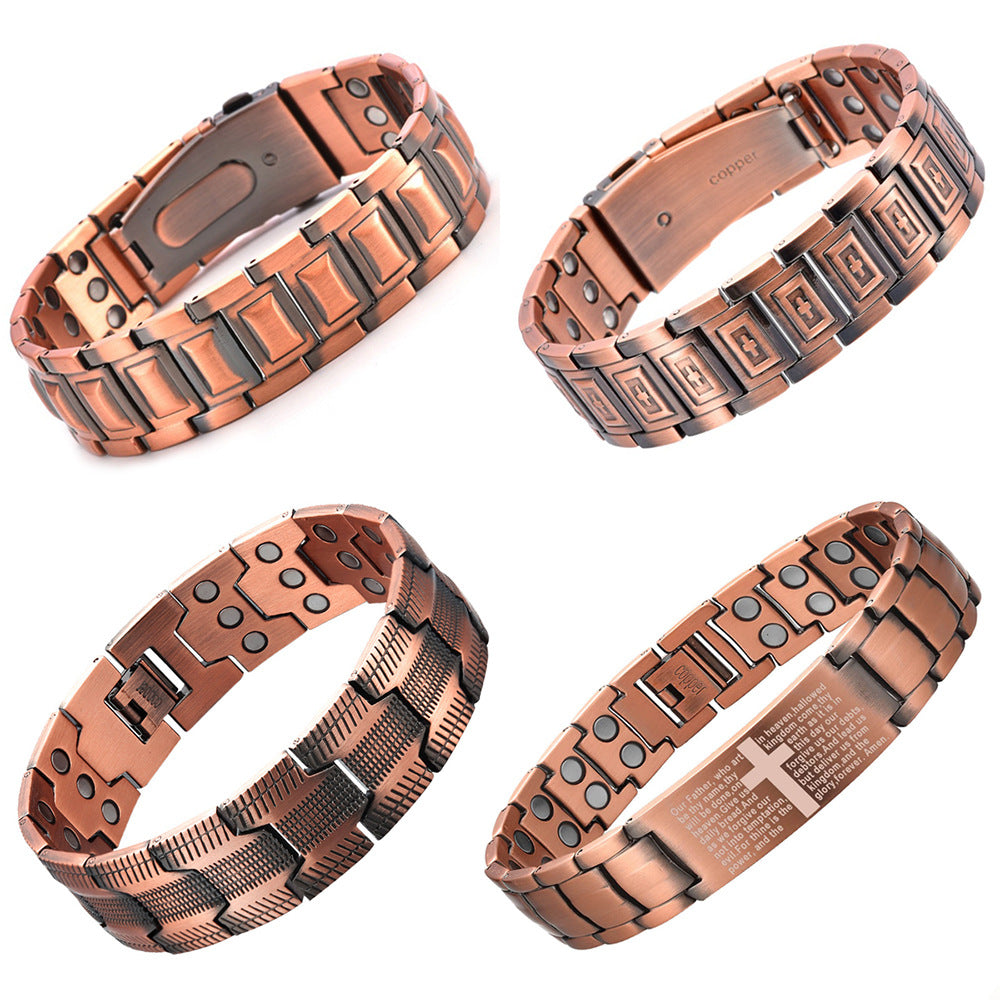 copper bracelet men’s bracelet magnetic bracelet vintage copper link bracelet healing bracelet retro jewelry bracelet everyday wear durable bracelet SL-062