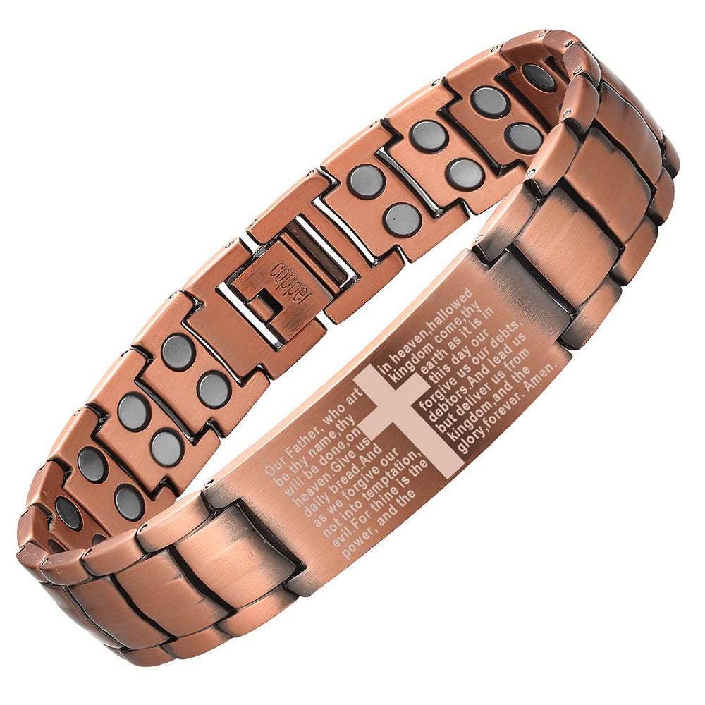 copper bracelet men’s bracelet magnetic bracelet vintage copper link bracelet healing bracelet retro jewelry bracelet everyday wear durable bracelet SL-062
