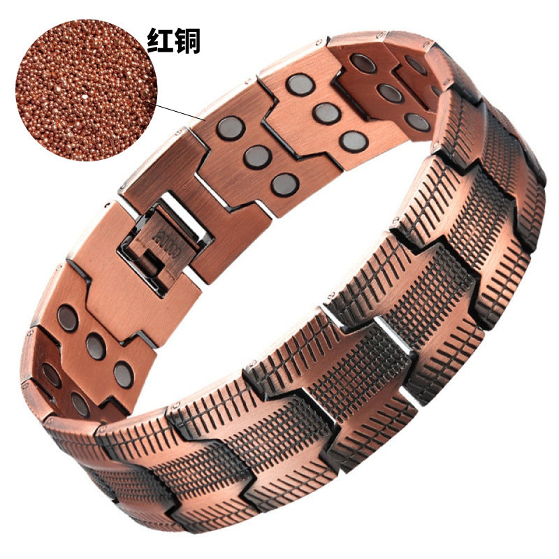 copper bracelet men’s bracelet magnetic bracelet vintage copper link bracelet healing bracelet retro jewelry bracelet everyday wear durable bracelet SL-062