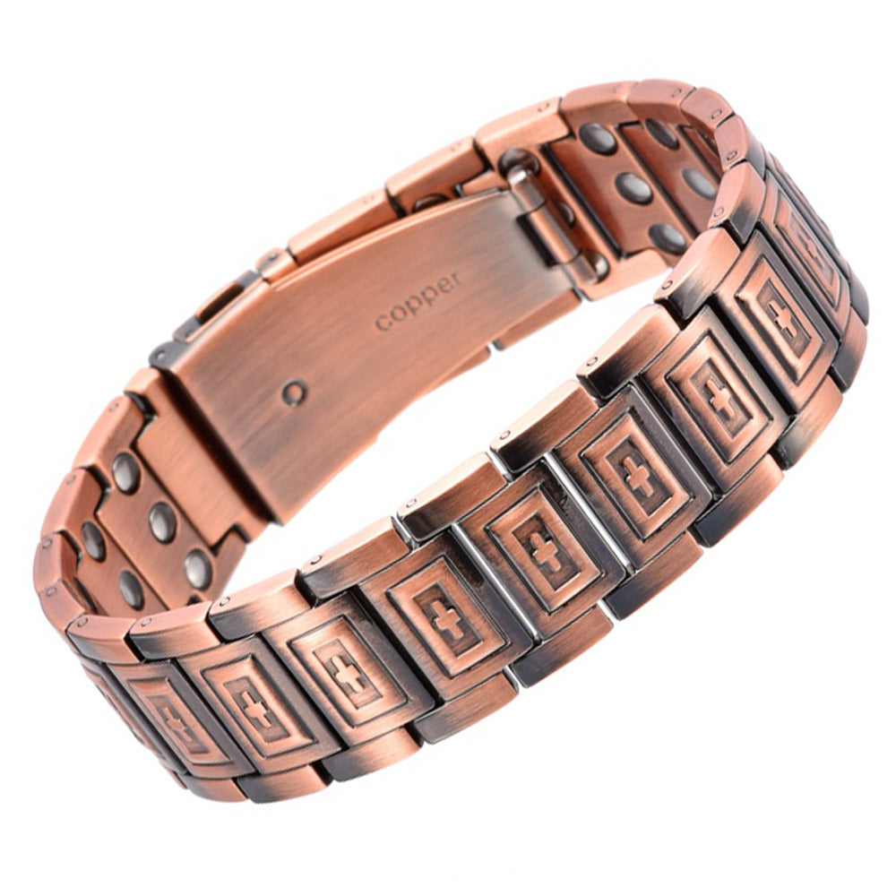 copper bracelet men’s bracelet magnetic bracelet vintage copper link bracelet healing bracelet retro jewelry bracelet everyday wear durable bracelet SL-062