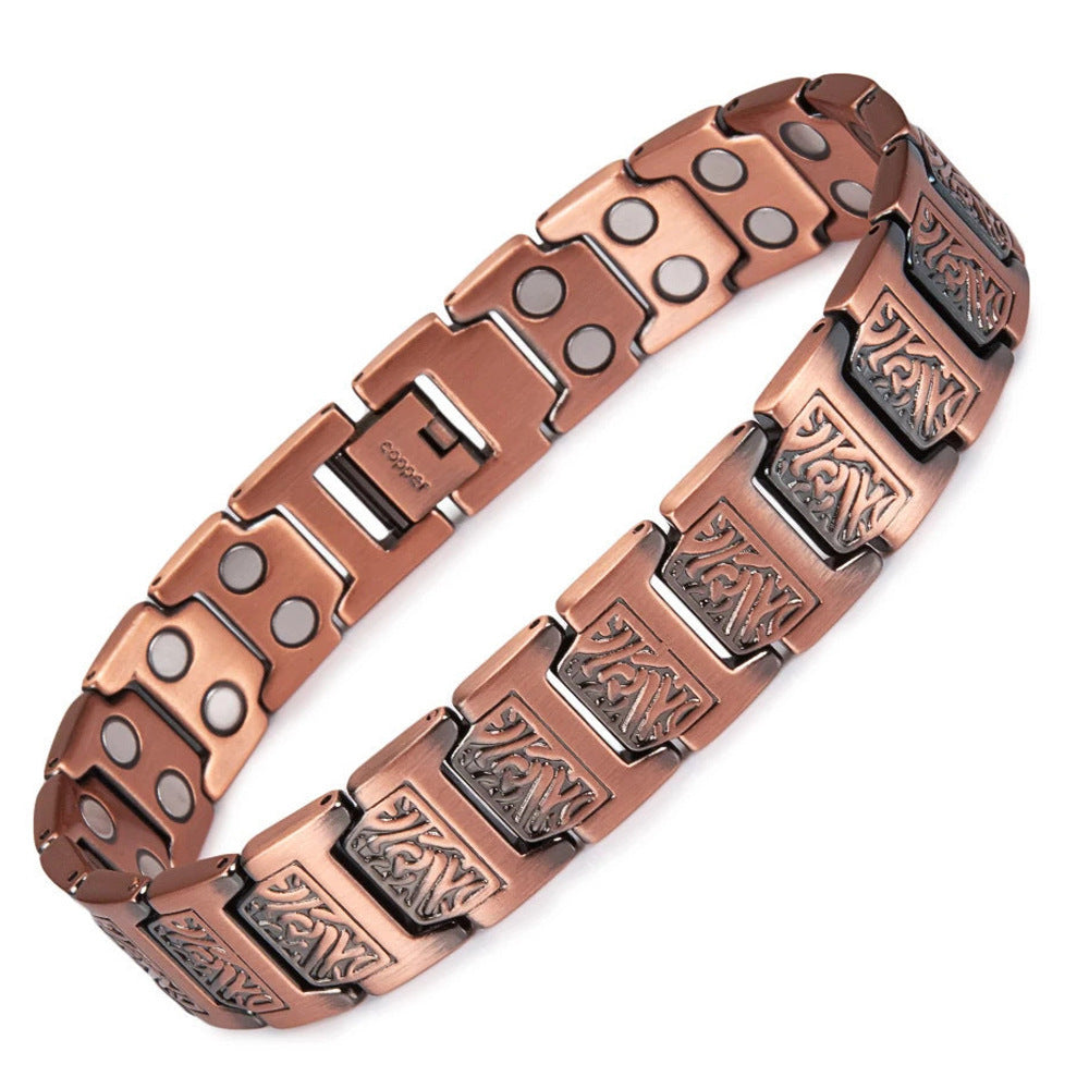 copper bracelet men’s bracelet magnetic bracelet vintage copper link bracelet healing bracelet retro jewelry bracelet everyday wear durable bracelet SL-062