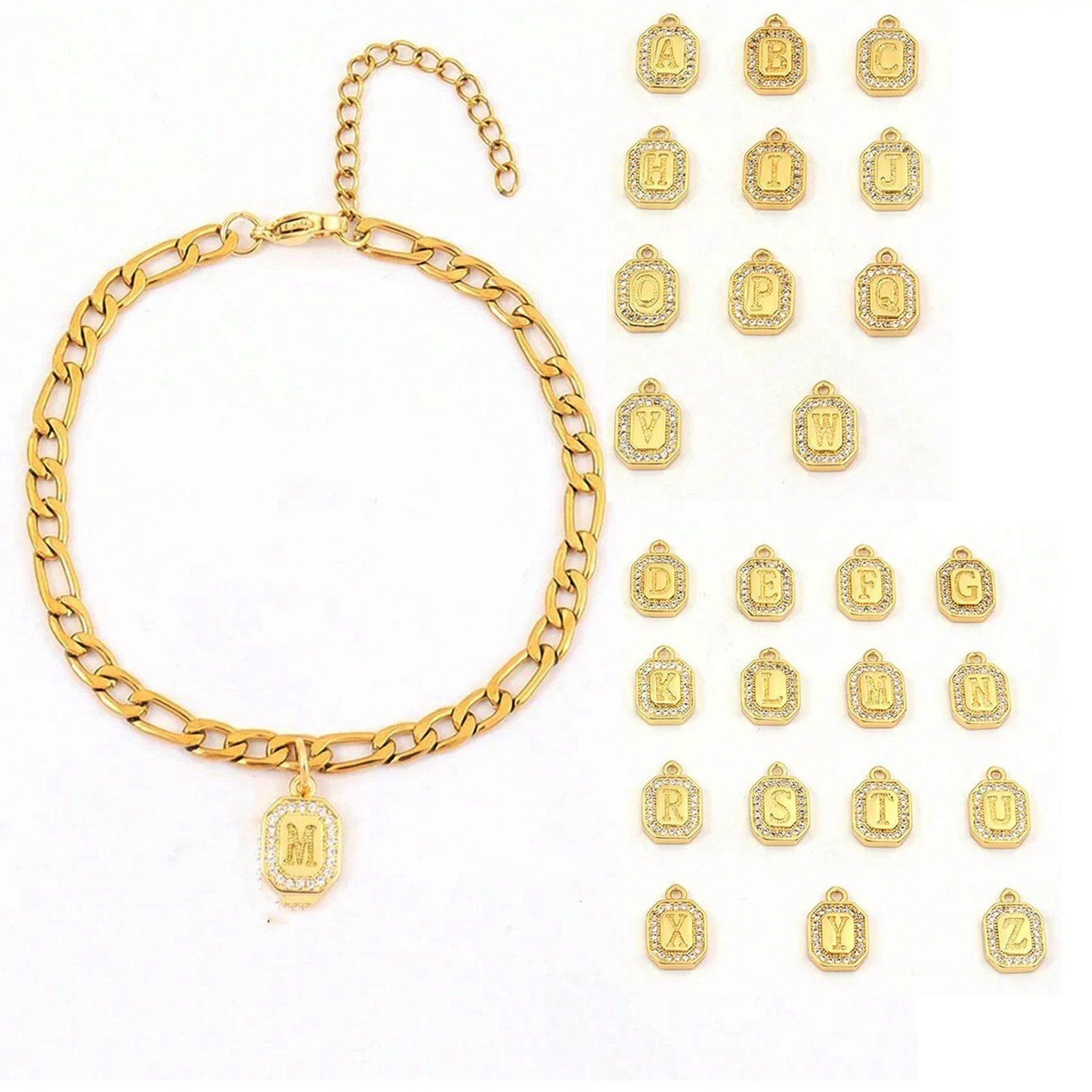 gold initial bracelet personalized letter bracelet dainty chain bracelet custom charm bracelet everyday jewelry adjustable gold bracelet minimalist bracelet gift for her alphabet charm bracelet trendy gold jewelry SL-065