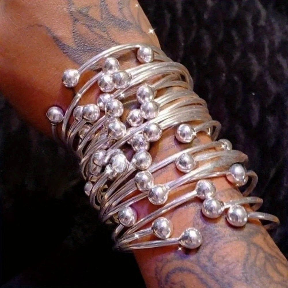 bracelet stack open bangle chunky cuff bracelet minimalist jewelry gold bracelet silver bracelet statement bangle layered cuff bold fashion jewelry everyday wear SL-066