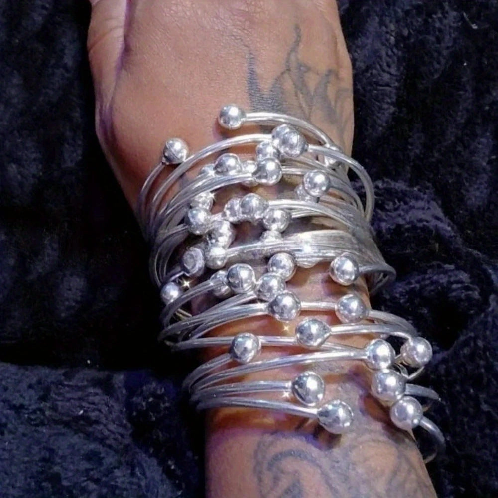 bracelet stack open bangle chunky cuff bracelet minimalist jewelry gold bracelet silver bracelet statement bangle layered cuff bold fashion jewelry everyday wear SL-066