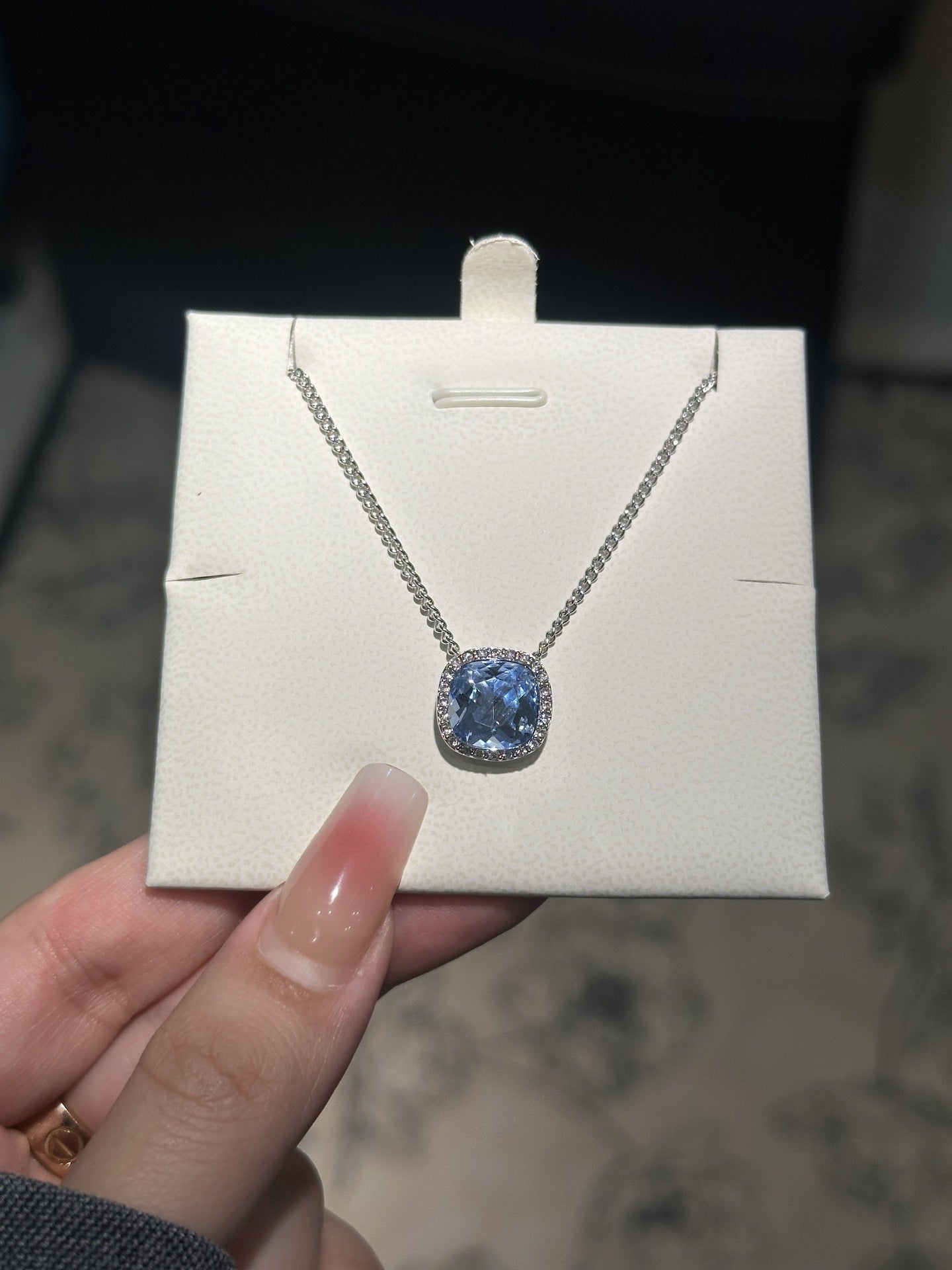 Colorful Gemstone Necklaces with Diamond Halo, Various Colored Stones & Gold/Silver Chains XL-063