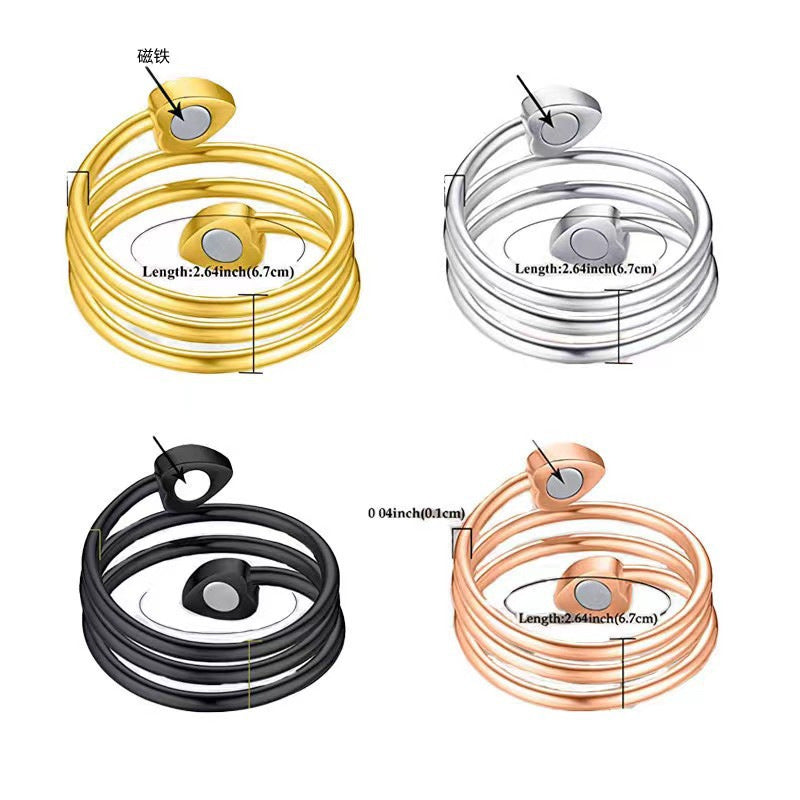 heart ring, minimalist ring, magnetic ring, stainless steel ring, adjustable ring, open band ring, everyday jewelry, unisex ring, layered style ring, fashion statement ring, gold heart ring, silver heart ring, black ring, rose gold ring JZ-075