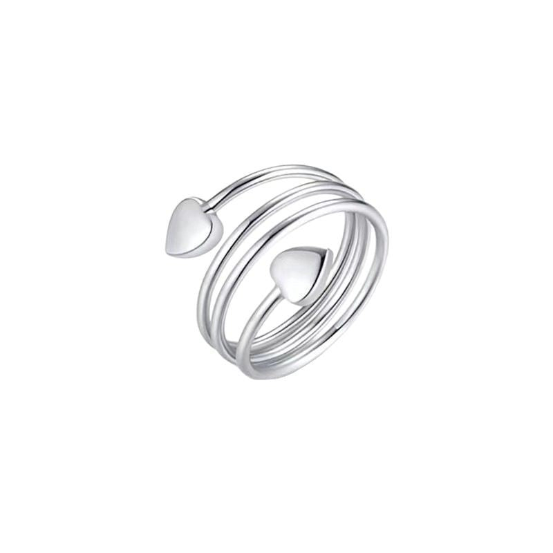 heart ring, minimalist ring, magnetic ring, stainless steel ring, adjustable ring, open band ring, everyday jewelry, unisex ring, layered style ring, fashion statement ring, gold heart ring, silver heart ring, black ring, rose gold ring JZ-075