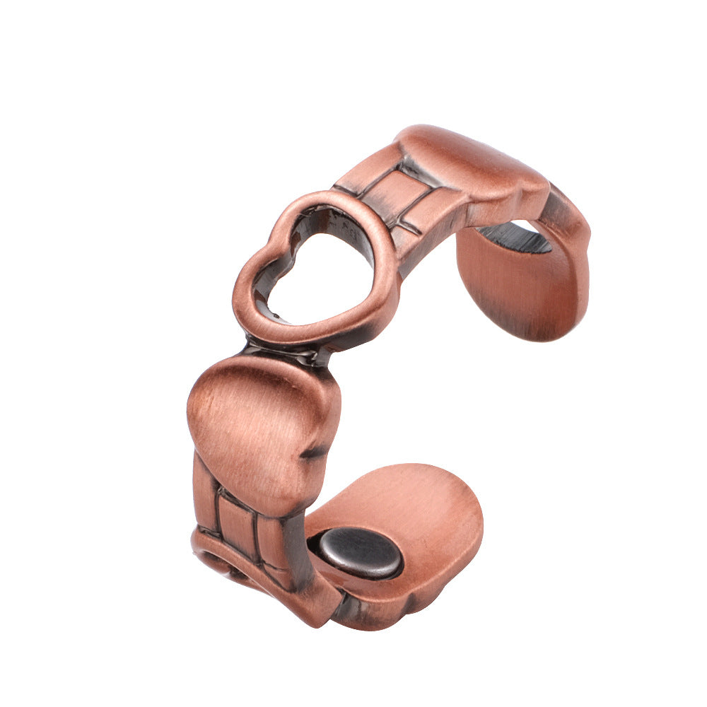 heart ring, open band ring, minimalist jewelry, adjustable ring, stainless steel ring, everyday wear ring, statement accessory, modern heart jewelry, unisex ring, casual chic ring JZ-076