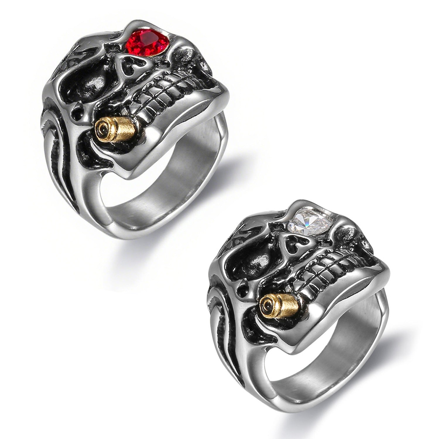 skull ring  gothic jewelry  stainless steel ring  biker skull ring  punk ring men  rock style ring  skull jewelry stainless steel  statement gothic ring  bullet skull ring  vintage skull ring JZ-078