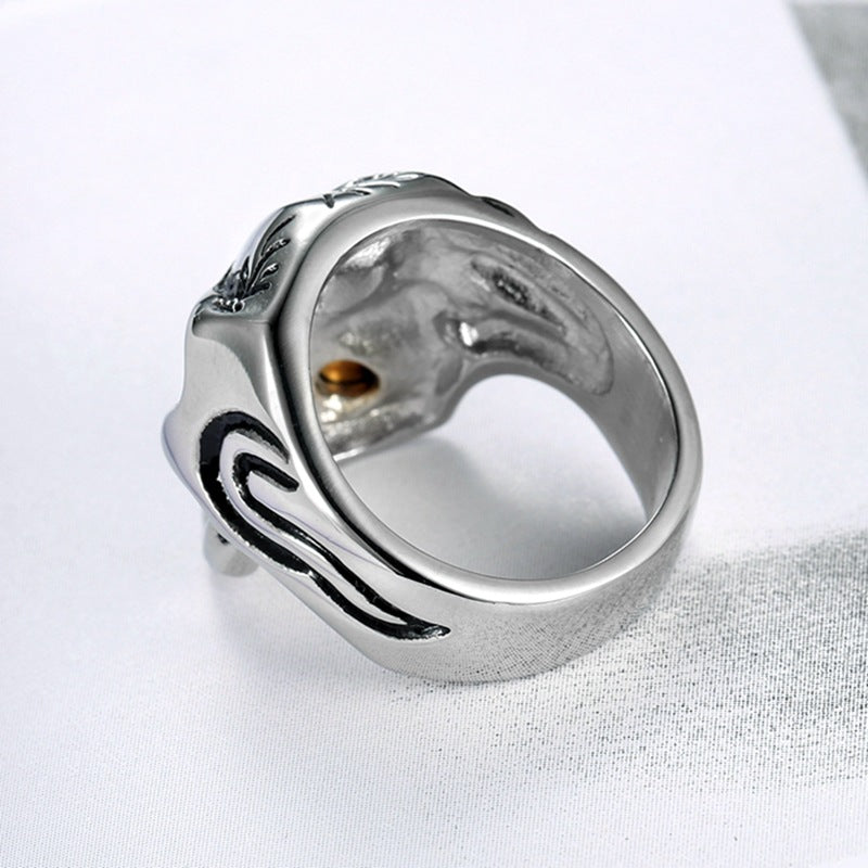 skull ring  gothic jewelry  stainless steel ring  biker skull ring  punk ring men  rock style ring  skull jewelry stainless steel  statement gothic ring  bullet skull ring  vintage skull ring JZ-078