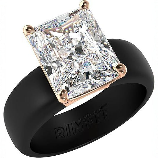 ring, silicone ring, cubic zirconia, modern ring, minimalist ring, statement ring, everyday wear, durable silicone, casual jewelry, unique design JZ-079