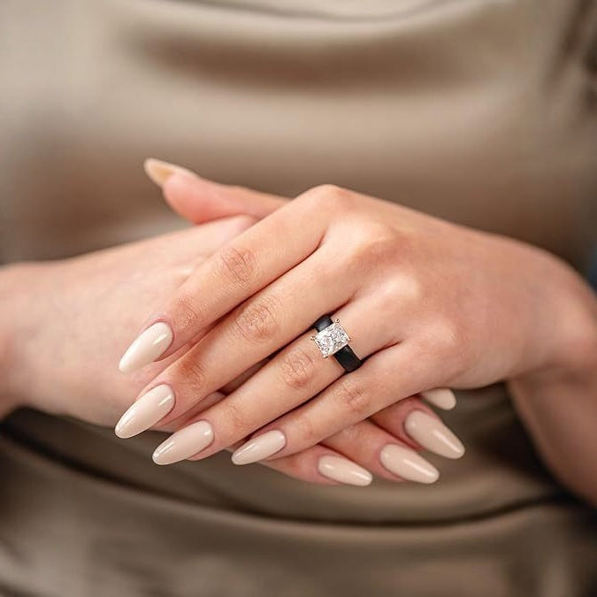 ring, silicone ring, cubic zirconia, modern ring, minimalist ring, statement ring, everyday wear, durable silicone, casual jewelry, unique design JZ-079