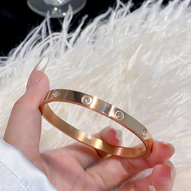 bangle, bracelet, stainless steel, rose gold, silver, zircon, pearl, minimalist, stackable, elegant, chic, daily wear, waterproof, luxury SL-068