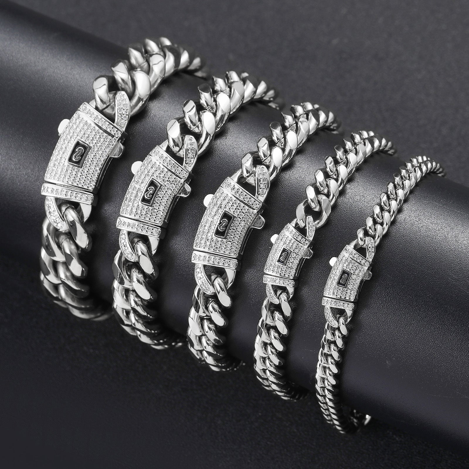 Cuban chain, stainless steel, iced out, hip hop, unisex, gold, silver, bold, statement, streetwear SL-073