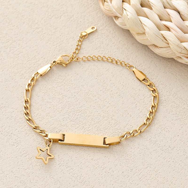 gold bracelet, silver bracelet, charm bracelet, minimalist jewelry, stainless steel, daily wear, adjustable, gift for her SL-076