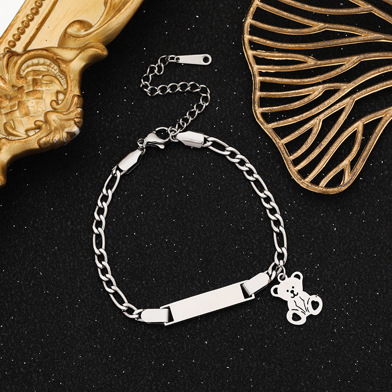 gold bracelet, silver bracelet, charm bracelet, minimalist jewelry, stainless steel, daily wear, adjustable, gift for her SL-076