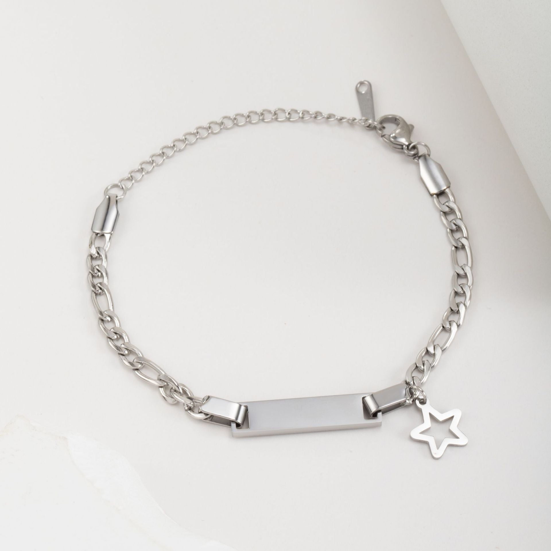 gold bracelet, silver bracelet, charm bracelet, minimalist jewelry, stainless steel, daily wear, adjustable, gift for her SL-076