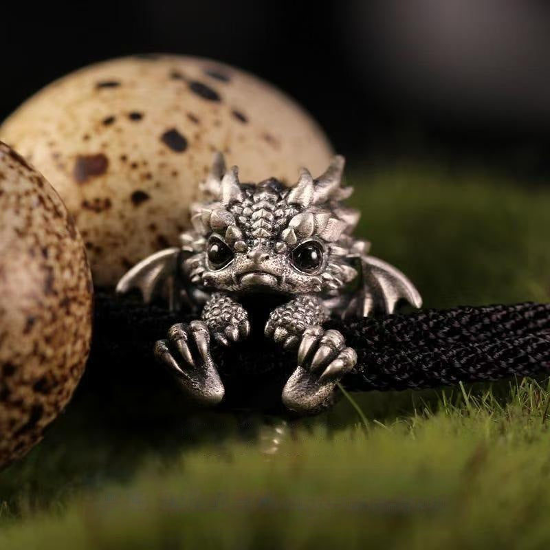 dragon bracelet, fantasy jewelry, gothic style, stainless steel charm, gemstone eyes, mythical creature, statement piece, unisex bracelet, medieval fashion, fantasy gift SL-077