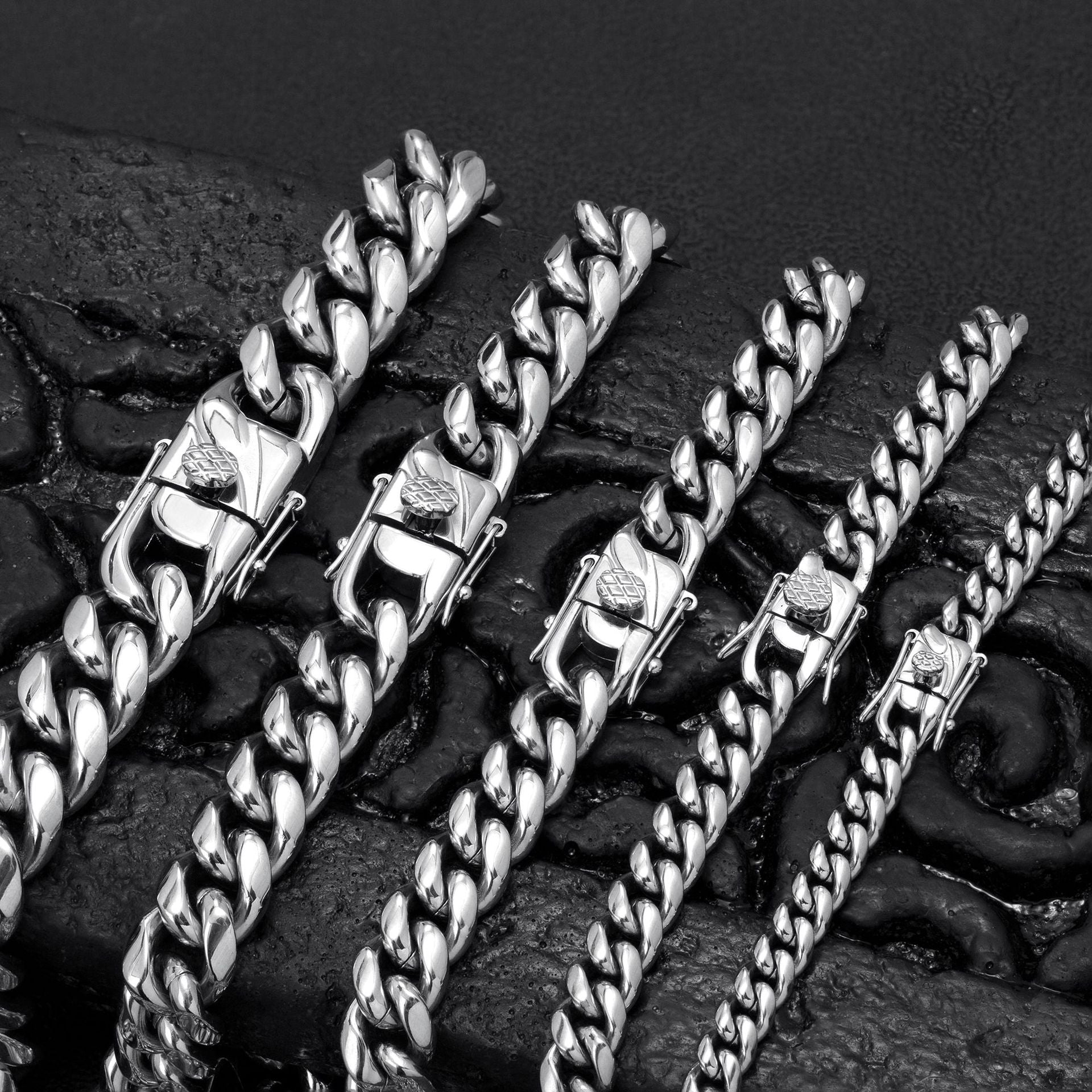 men necklace, cuban link chain, stainless steel jewelry, gold silver chain, iced out clasp, hip hop style, statement necklace, bold chain, streetwear jewelry, durable daily wear XL-072