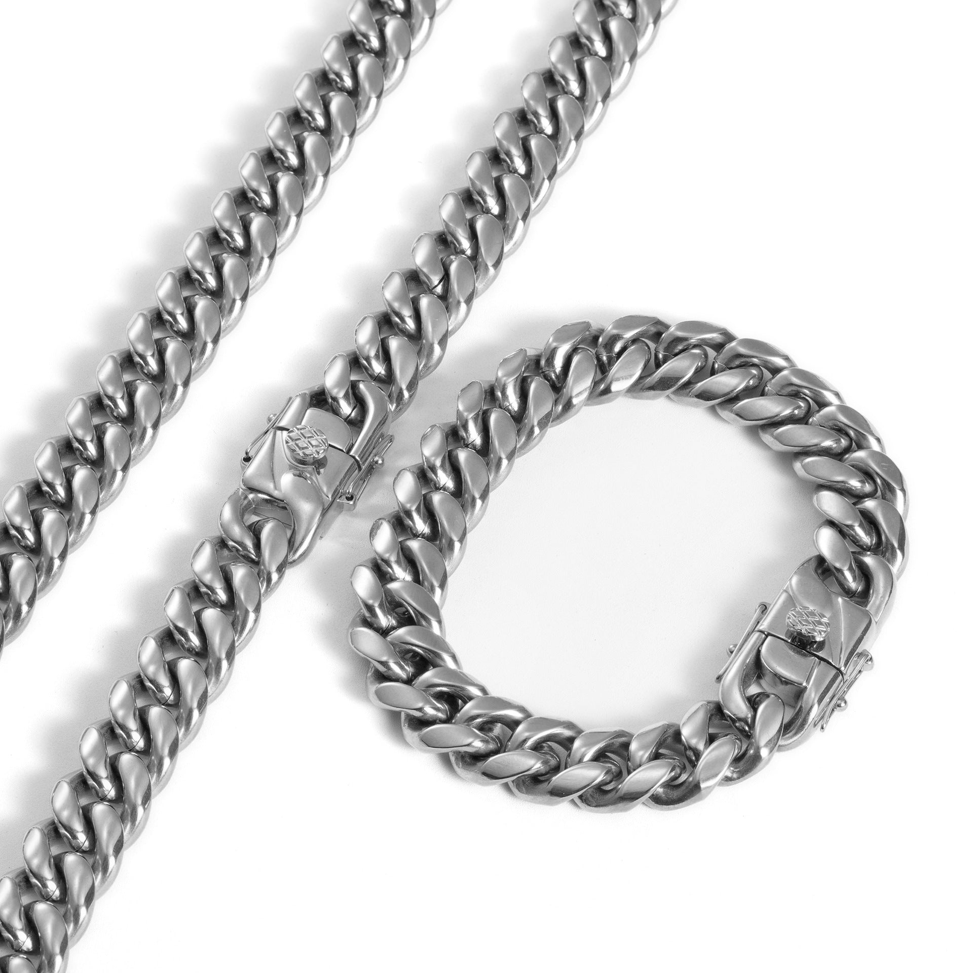 men necklace, cuban link chain, stainless steel jewelry, gold silver chain, iced out clasp, hip hop style, statement necklace, bold chain, streetwear jewelry, durable daily wear XL-072