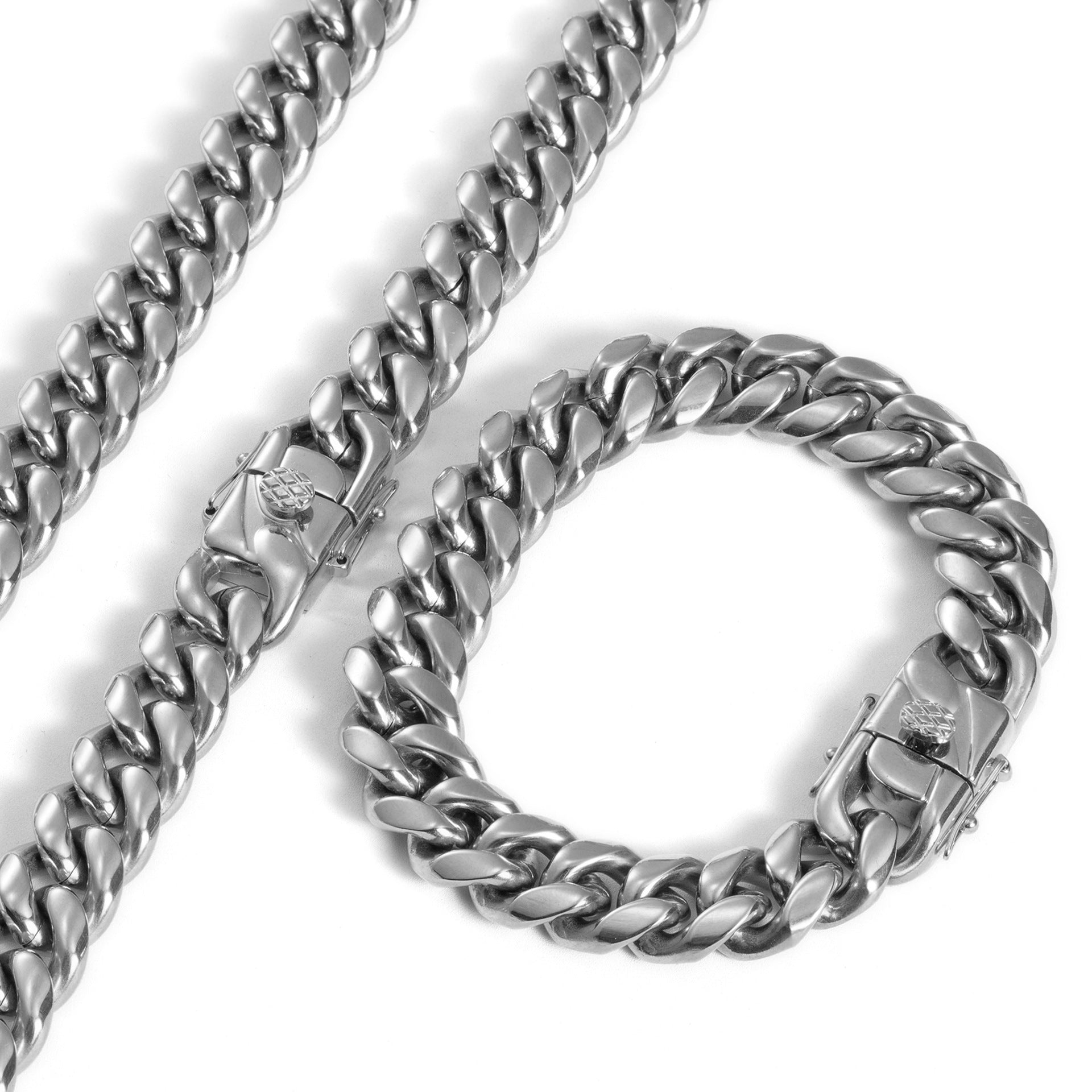 men necklace, cuban link chain, stainless steel jewelry, gold silver chain, iced out clasp, hip hop style, statement necklace, bold chain, streetwear jewelry, durable daily wear XL-072